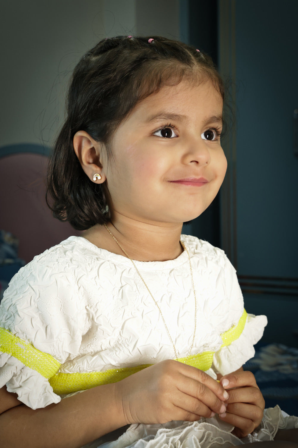 Silver Rainbow Shaped Pendant for Kids